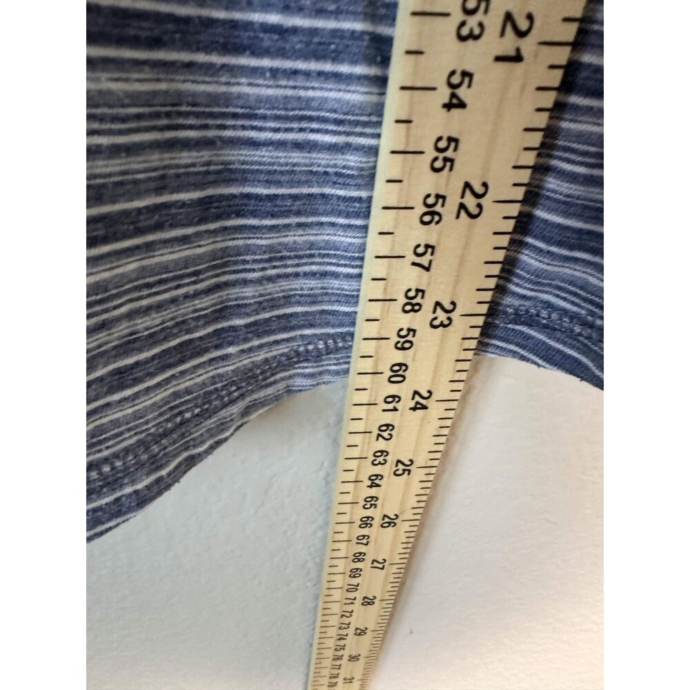 Talbots Womens XLP Petite Blue White Striped 3/4 Sleeve V-Neck Top Nautical Prep - Picture 5 of 6